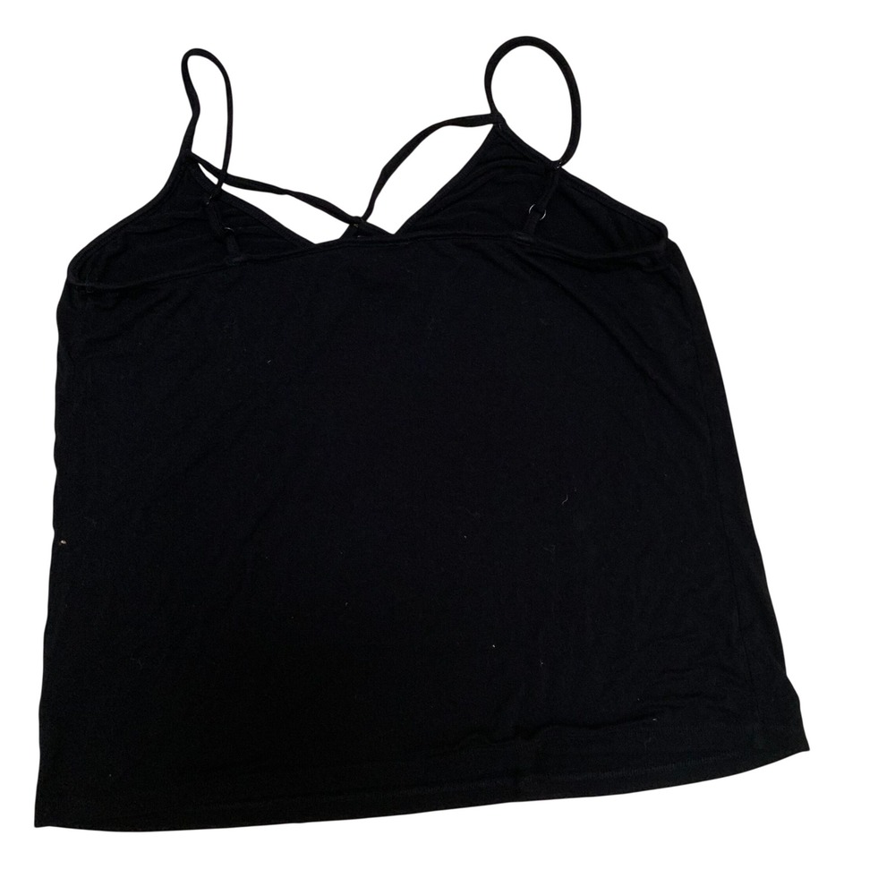 Eloquii Camisole Top Womens 18/20 Black Crisscross V-Neck Strappy Jersey Cami‎